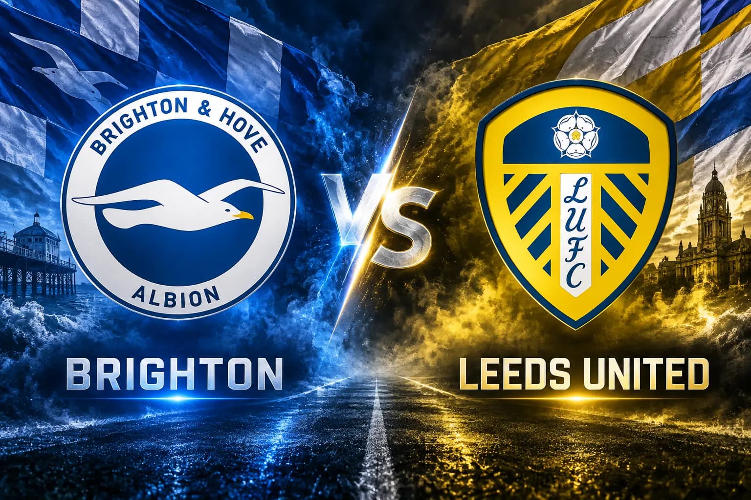 Brighton & Hove Albion prepare to host Leeds United in their Premier League match at the Amex Stadium.